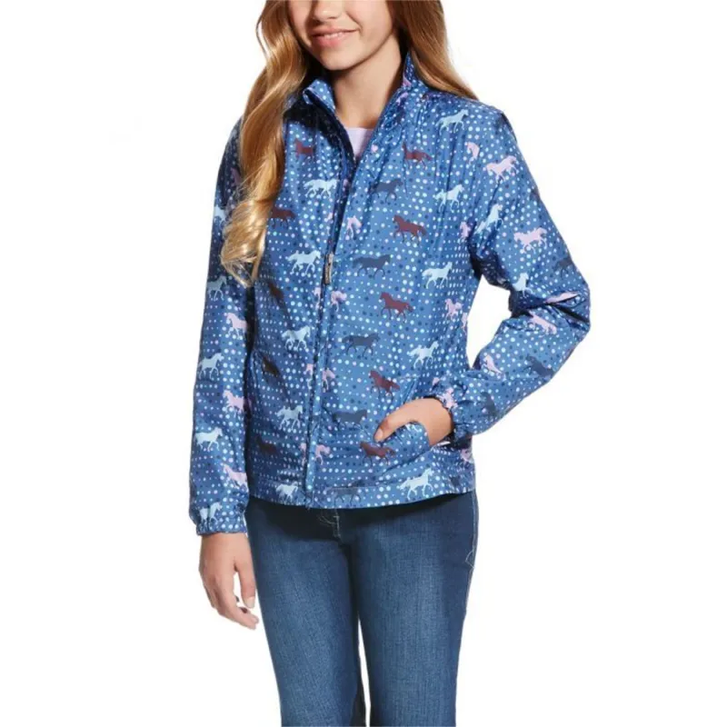 Ariat Girls Avery Jacket - Blue Saga Trot Print